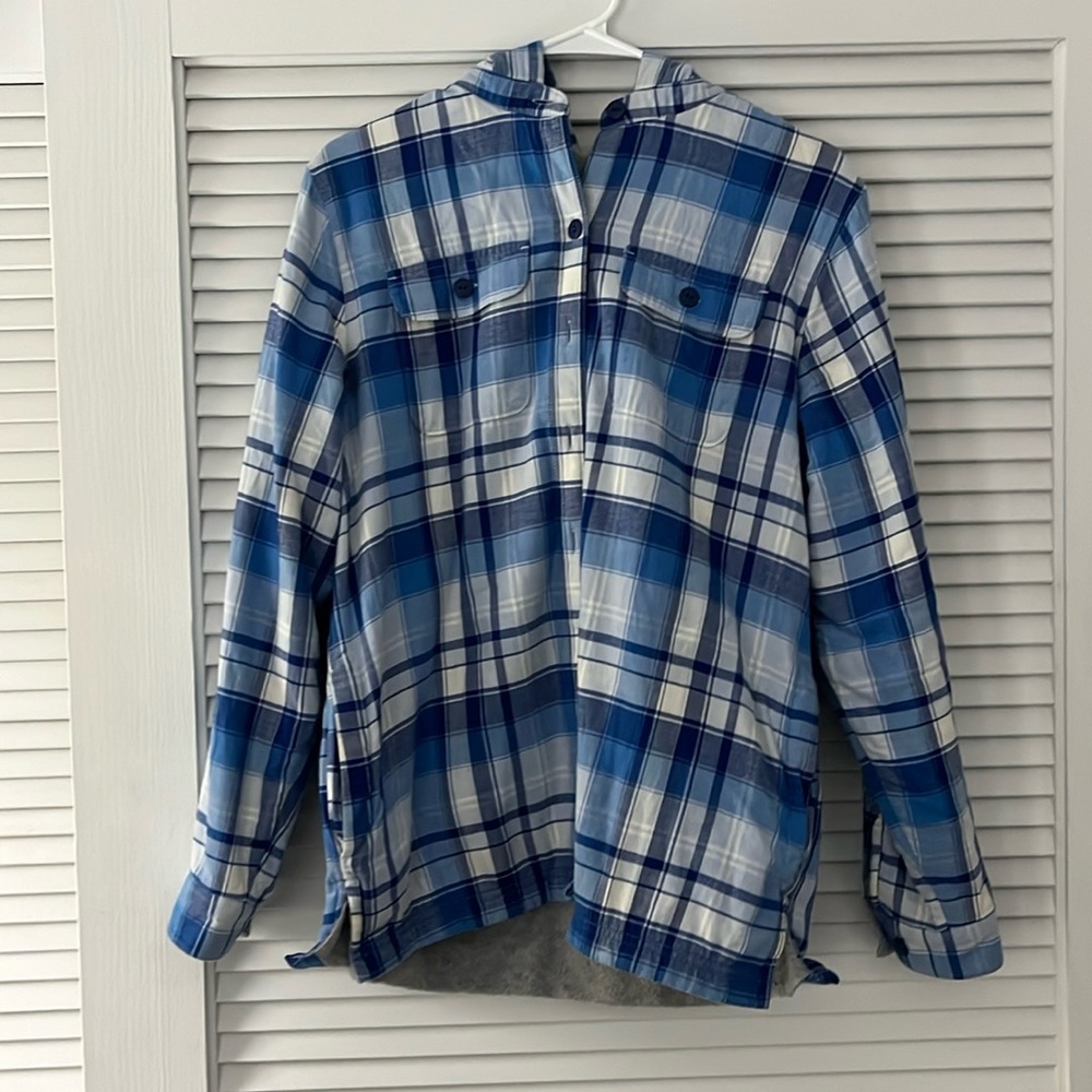LL Bean Fleece lined hooded flannel